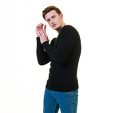 Solid Black Printed European Wool Luxury Zippered With Sweater Jacket Warm Winter Tailor Fit